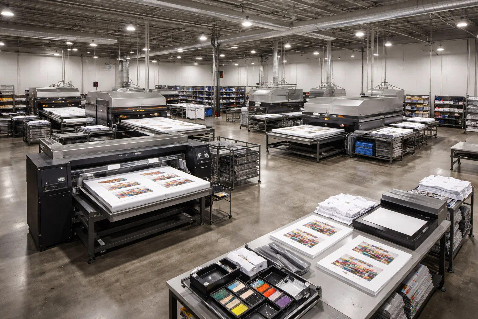 Automated apparel printing workflow in a modern print shop