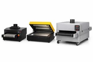 Different types of DTF curing machines used in professional DTF printing