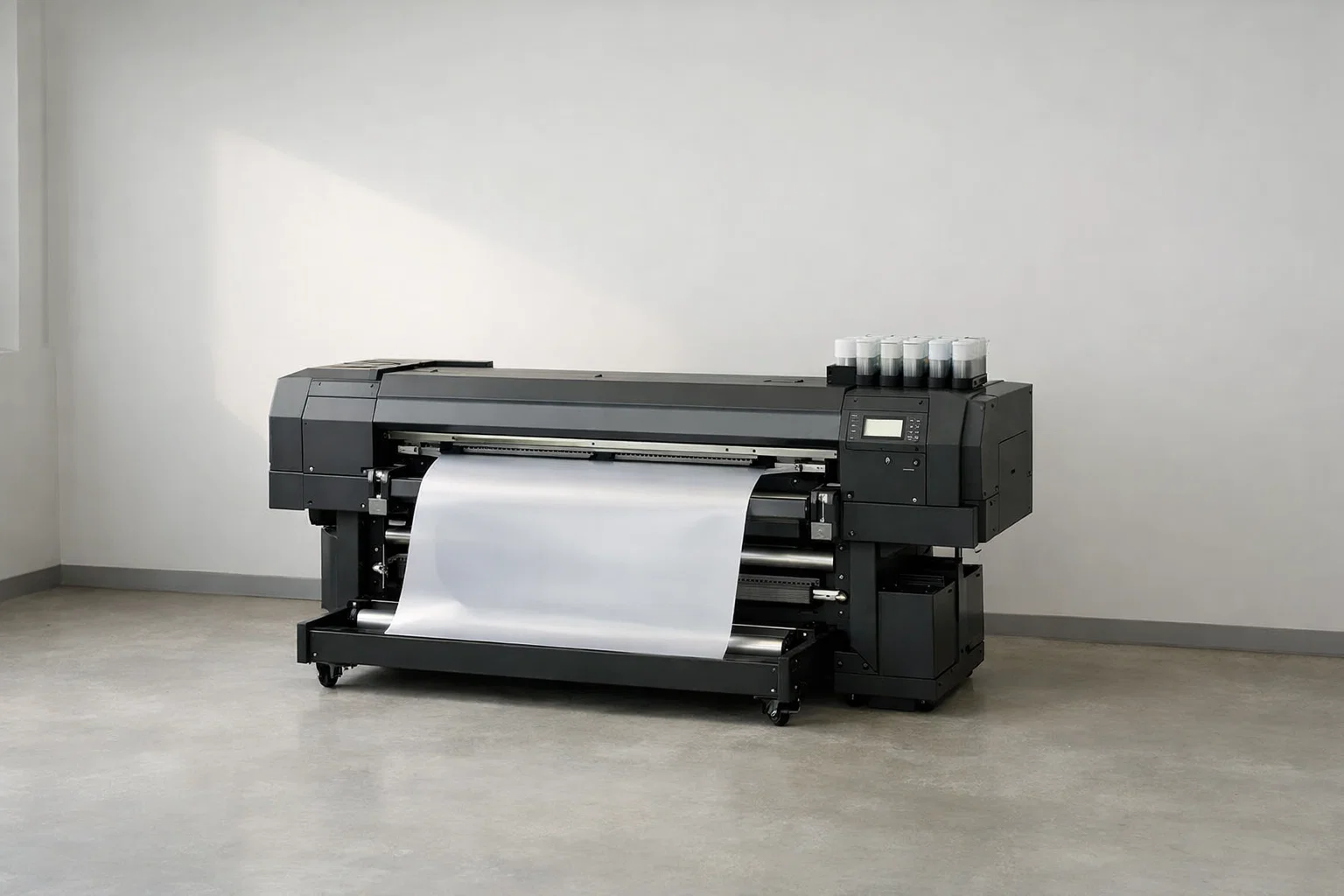 Idle DTF printer showing equipment downtime in a high-volume print shop