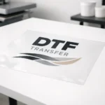 Best DTF transfers for business shown on PET film ready for commercial apparel printing production