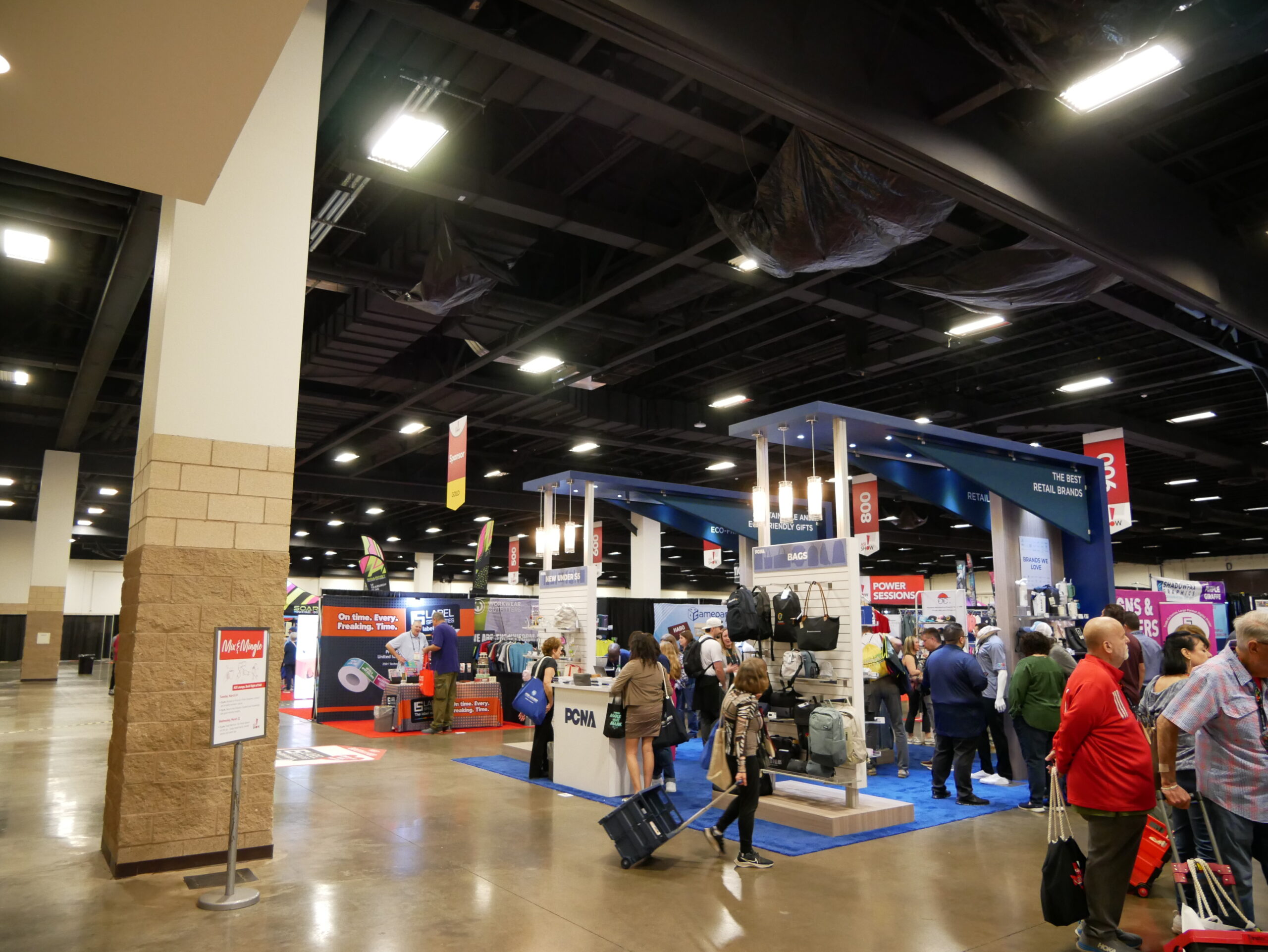 ASI Fort Worth Show exhibition floor with apparel printing booths