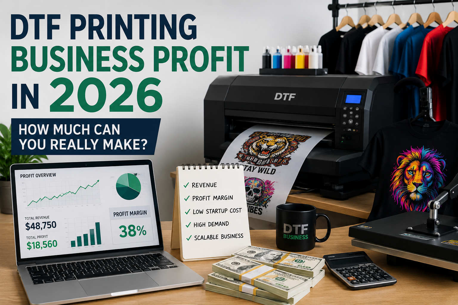 DTF printing business profit margins and revenue potential in 2026